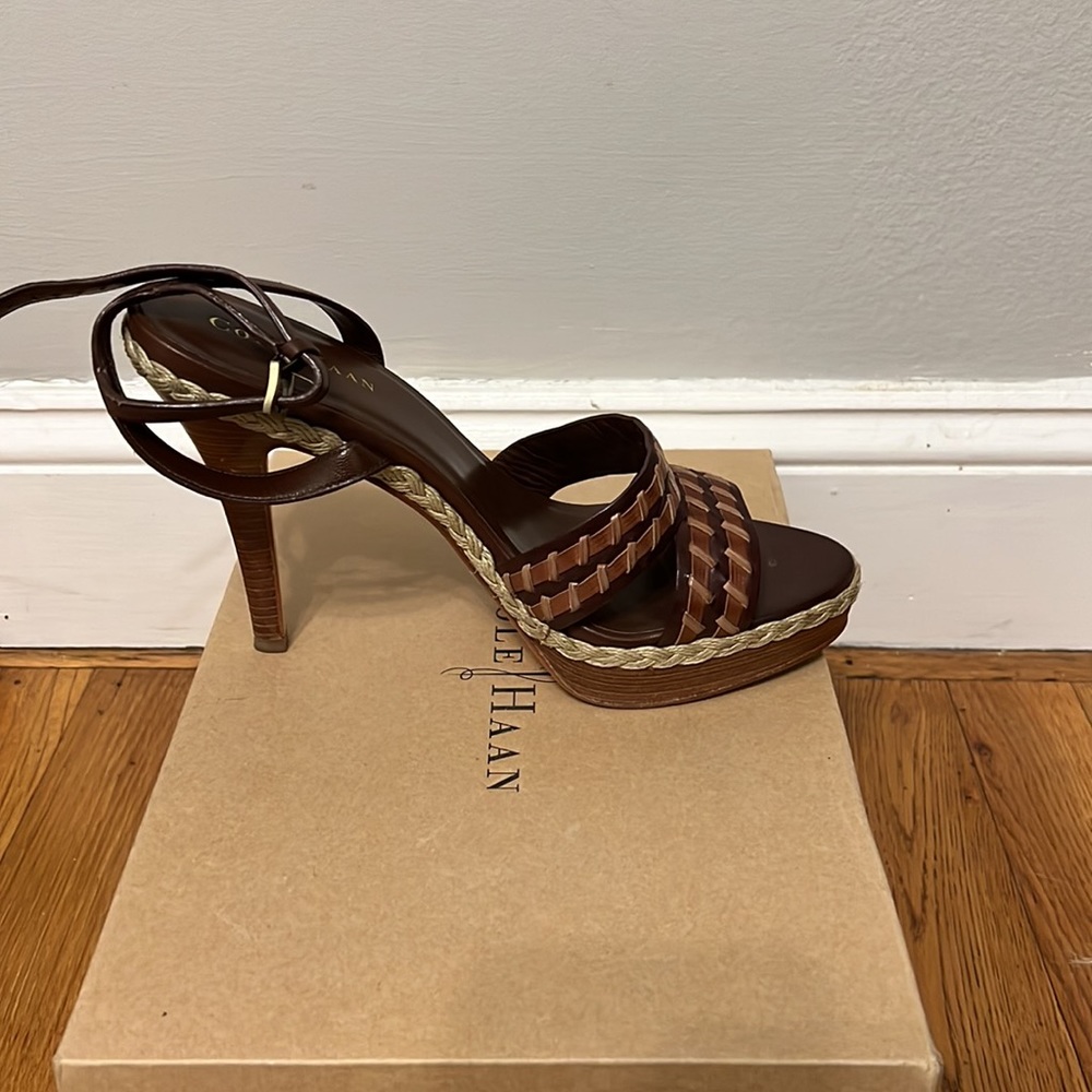Cole Haan brown and rope sandals - Picture 2 of 5